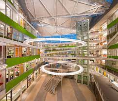 The unilever haus is easily accessible from the u4 subway station überseeqartier and the bus 111 stop marco polo terrassen. Unilever Haus Behnisch Architekten