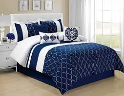 7 piece malibu wave embroidery comforter set queen king https www amazon com dp b01fujgbfs ref cm sw r pi comforter sets blue bedding navy blue bedding