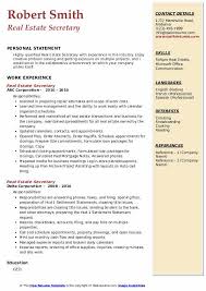 For real estate secretary jobs in the chicago, il area: Real Estate Secretary Resume Samples Qwikresume
