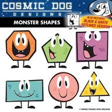 Geometric Shapes Math Clip Art Fun Cartoon By Cosmic Dog Designs Teachers Pay Teachers Math Geometric Shapes Monster Math Math Clipart