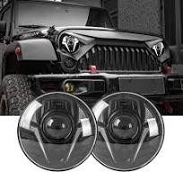 Amazon.com: Riasdy 2 faros delanteros redondos LED láser de 7 pulgadas  compatibles con Jeep Wrangler JK JKU TJ LJ, etc. Luz alta/baja DRL para  lente ...