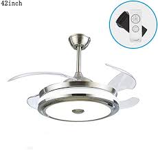 Amazon Com 36 Inch Ceiling Fans With Lights And Remote Control Modern 4 Blade Invisible Ceiling Fan With 3 Color Led Ceiling Fan Lights For Dining Living Room Bedroom 36 Inch Kitchen Dining