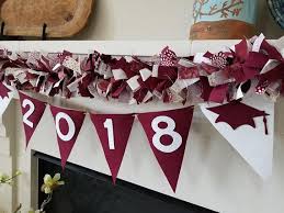 2018 Graduation Garland Banner Maroon And White School Garland 2018 Graduation Party Decorat Graduation Party Decor Aggie Graduation Party Graduation Garland