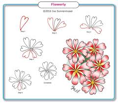 Learn to draw flowers of all kinds, from simple daisies to complex roses, using a range of techniques. How To Draw Flowerly Flower Drawing Tangle Patterns Zentangle Flowers