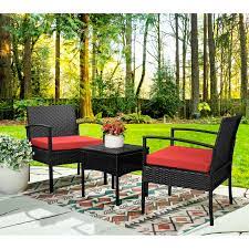 Outdoor Wicker 3 Piece Bistro Set With Cushions In 2021 Patio Furniture For Sale Bistro Set Conversation Set Patio