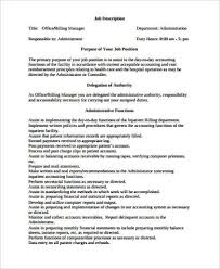 The office administrator's role will include working closely with our leadership. Free 6 Medical Office Manager Job Description Samples In Ms Word Pdf