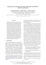 Scoping natural language processing in Indonesian and Malay for education  applications
