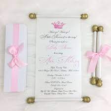 Princess Baby Shower Scroll Set Of 10 Girl Baby Shower Invitati Princess Baby Shower Invitation Handmade Baby Shower Invitations Baby Shower Invites For Girl