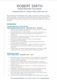 content developer resume samples
