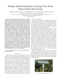 Pdf Design And Development Of Energy Free Solar Street Led