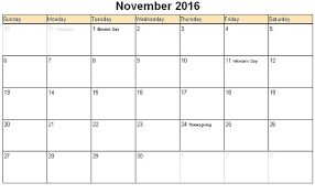November 2016 Calendar With Holidays Google Search Printable Calendar 2016 Printable Calendar September Calendar