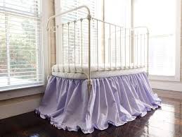 Doodlefish baby girls luxury crib skirt bed ruffle pink white stripe seersucker. High Cotton Textile Lavender Ruffled Crib Skirt