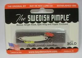 Details About Bay De Noc Swedish Pimple Glo Nickel Fishing Jig Lure Size 3 1 5oz W Bonus