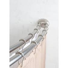 Smart Rod Double Curved Tension Shower Curtain Rod Brushed Nickel Curtain Rods Portable Shower Curved Curtain Rods