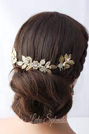 Antique Gold Wedding Headpiece Leaf Head Piece Bridal Hair Etsy Leaf Headpiece Gold Headpiece Wedding Bridal Hair Comb