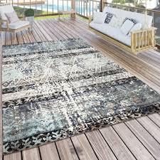 Teppich Outdoor Blau Beige Balkon Terrasse Used Design Orient Muster Kurzflor Teppiche Kurzflor Teppiche Orientalisches Design Outdoor Teppich Teppich