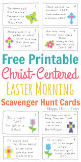 Some fun easter scavenger hunt ideas for kids to do to celebrate easter! Christ Centered Easter Morning Scavenger Hunt For Preschoolers Free Printable Happy Home Fairy