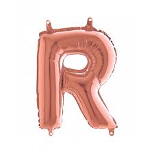 Huge selection of chrome balloons. Letter R Rose Gold Foil Balloon 35 Cm