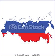 The central and southern areas of russia. Flag Map Of Russia Map Of Russia With Flag Map Canstock