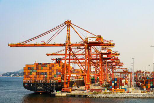 Warehouse team restocking inventory from ocean freight pallets