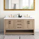Lark Manor Wellsville 55'' Double Bathroom Vanity with Quartz Top ...
