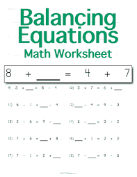 Balancing Math Equations Worksheet Customizable Math Equations Chemistry Worksheets Equations