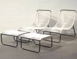 Retro Outdoor Walter Lamb Style Lounge Chair And Ottoman New Made Tubular Metal With Outdoor Furniture Chairs Lounge Chair Outdoor Mid Century Patio Furniture