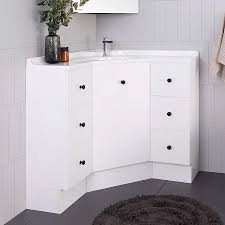Solid oak bathroom cabinet | cloakroom corner vanity sink | bathroom furniture a. Corner Vanities Builders Discount Warehouse