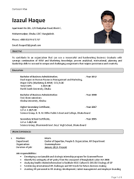 Curriculum vitae (example format) author: Cv Of Izazul Haque Bangladesh Human Resource Management