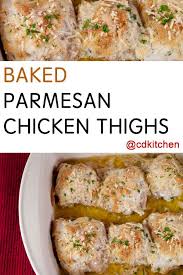 Baked Parmesan Chicken Thighs Recipe From Cdkitchen Com Chicken Thights Recipes Boneless Chicken Thigh Recipes Chicken Thigh Recipes Baked