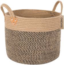 Great prices on towel storage baskets. Amazon Com Chicvita Large Jute Basket Woven Storage Basket With Handles Natural Jute Laundry Basket Toy Towels Blanket Basket Home Decor 14 X 14 X 12 Home Kitchen