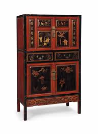 Miniature chinese black lacquer cabinet etceteraminis. A Chinese Black And Red Lacquer Cabinet