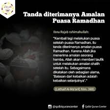 Di bulan ramadhan kita disarankan untuk memperbanyak amalan ibadah, salah satunya dengan berdzikir. Apa Tanda Amalan Di Bulan Ramadhan Qalbi Quran Center Facebook