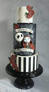 We Re Simply Meant To Be Nightmare Before Christmas Wedding Cake Thatbakinggirl Facebo Nightmare Before Christmas Cake Christmas Wedding Cakes Disney Cakes