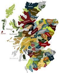 Map Of Scottish Clans And Families Scotland Map Scotland History Scottish Clans