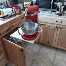 Soft down function to prevent mixer from damaging cabinet interior when released Heavy Duty Mixer Lift Rockler Woodworking And Hardware
