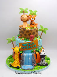 Belec jungle theme party decorations for safari, jungle party set includes happy birthday banner, jungle balloon arch, animal balloons, palm leaves, latex balloons, cake toppers & jungle themed signs. Pin On Baby Shower Cakes