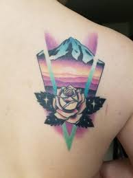 Share to twitter share to facebook share to pinterest. Healed Mt Hood And Portland Rose By Adam Friedman At Sideshow Alley Tattoo In Portland Or Tattoos