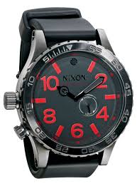 Black And Red Mens Watch Nixon Watch Black Gunmetal Red Vintage Watches For Men Nixon Watch Watches For Men