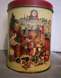 Vintage Round Christmas Tin