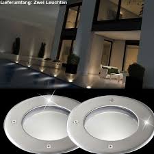 Setzen sie ihren garten gekonnt in szene! 2er Set Led Edelstahl Boden Einbau Strahler Garten Weg Aussen Leuchten Ip67 Spots Terrassenbeleuchtung Strahler Haus Boden