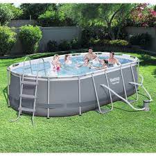 Preorder Bestway 4 27m X 2 50m X 1 00m Power Steel Oval Pool Set With 530gal Cartridge Filter 56622