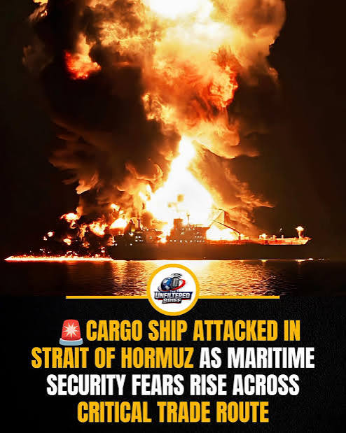 A tanker has been attacked while transiting the Strait of Hormuz, a British maritime agency says.
