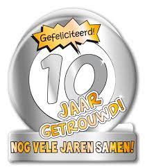 Cadeau 10 Jarig Huwelijk Met Een Wenskaart Cartoon 10 Jaar Getrouwd