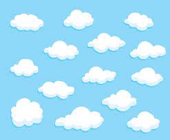 Collection Set Of Variation Cartoon Clouds Vector On Blue Background Cartoon Clouds Clouds Color Pencil Illustration