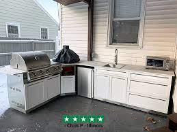 Ships free orders over $39. White Kamado Grill Corner Stainless Steel Outdoor Kitchen Cabinet W40056 4 Life Outdoor Inc