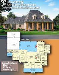 Plan 56457sm One Level Acadian House Plan With Side Entry Garage In 2020 Acadian House Plans House Plans Acadian Homes