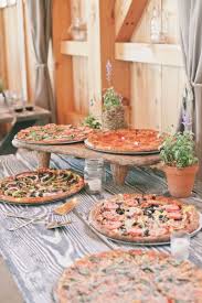 Pizza Buffet Simple Summer Wedding Photo Source Green Villa Barn Weddingfood Pizza Summerw Wedding Reception Food Stations Foodie Wedding Wedding Food Bars