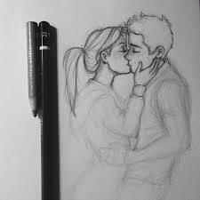 Always remember that whenever you draw two people kissing on profile angles or side views, the outline sketches for the characters' heads look like a heart shape. Laia Itslopez Websta Drawing People Romantic Drawing Relationship Drawings