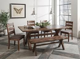 Shabby chic, danish modern, mid century modern and much more. Roundhill Furniture Karven 6 Piece Solid Wood Dining Set With Table 4 Chairs And Bench
